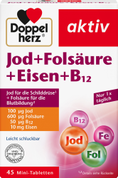 【rossmann】akiv Jod + Folsäure + Eisen + B12 45 Mini-Tabletten