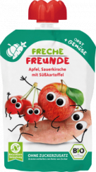 【dm】Quetschie Apfel, Sauerkirsche mit Süßkartoffel ab 6 Monaten, 100 g